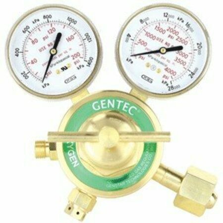 GENTEC SILVER SERIES REGULATORS, SINGLE STAGE DESIGN, Heavy Duty Oxygen Regulator 753X-125